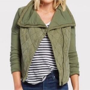 Marrakech Green Quilted Phoebe Moto Zip Jacket Size Small